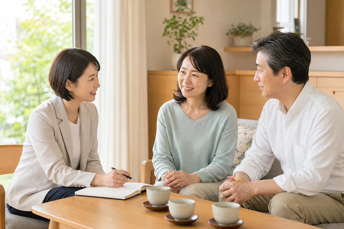 相談支援専門員がご家族と面談している様子